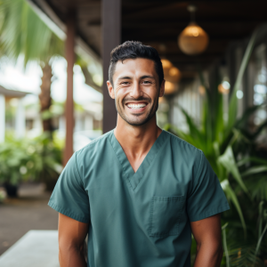 Dentist smiling outside in Hawaii